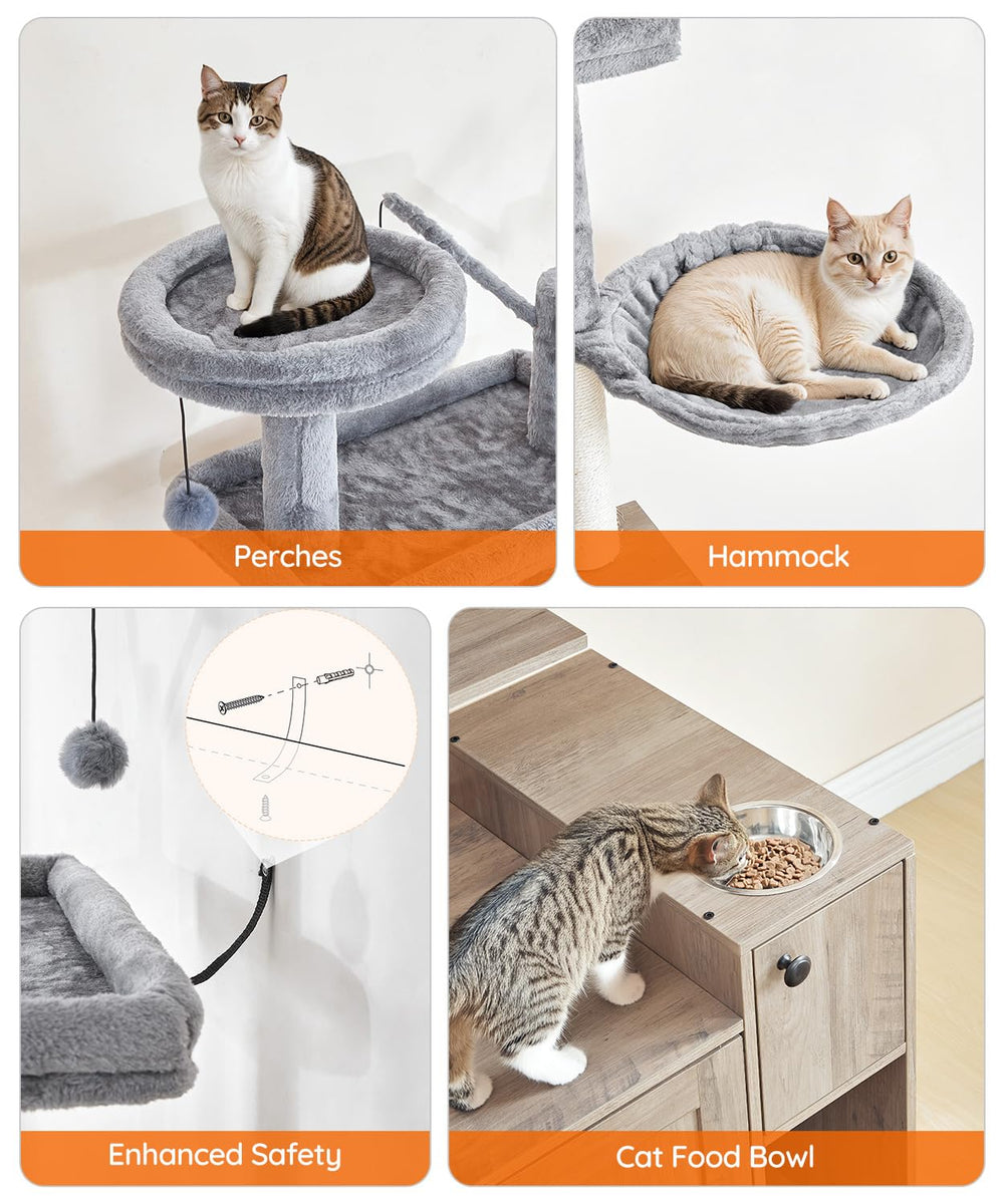 HOOBRO cat tree sisal posts satisfy scratching instincts and claw maintenance