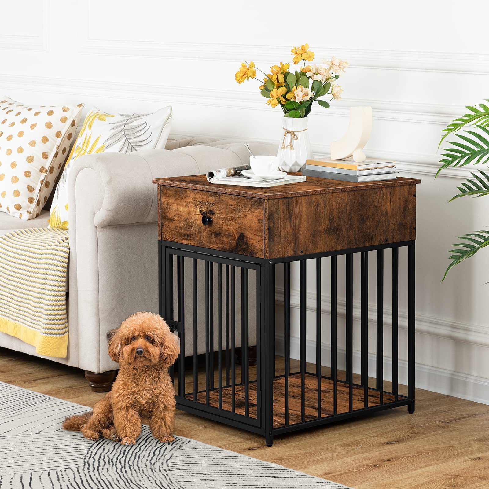 HOOBRO chew-proof dog crate detail—rugged panels resist playful nibbles.
