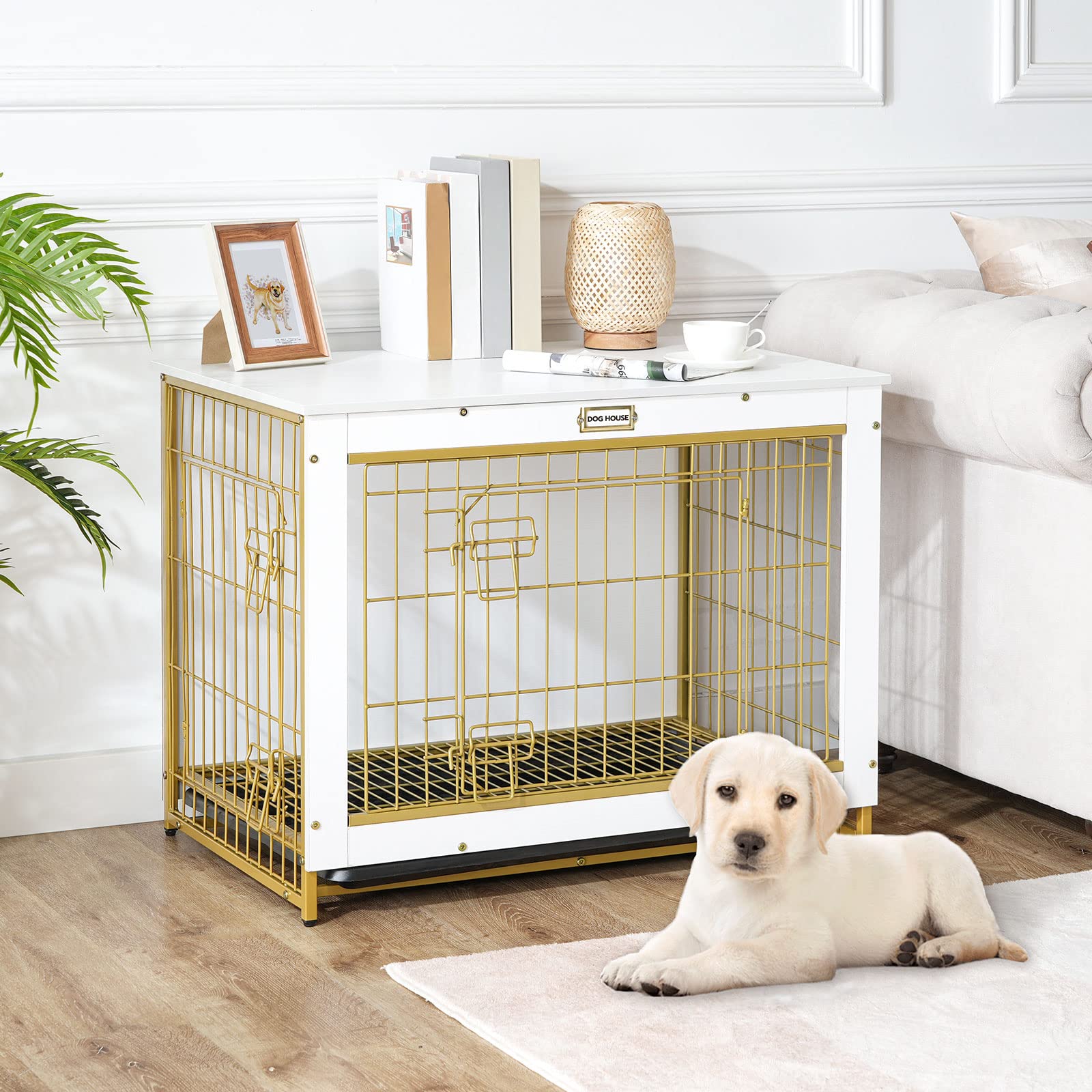 HOOBRO dog crate double doors provide convenient access from front or side