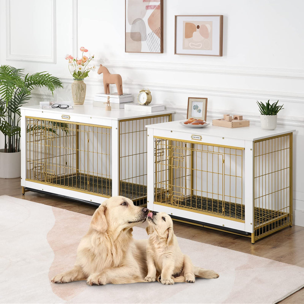 HOOBRO dog crate end table use illustrates furniture-style pet housing that blends with decor