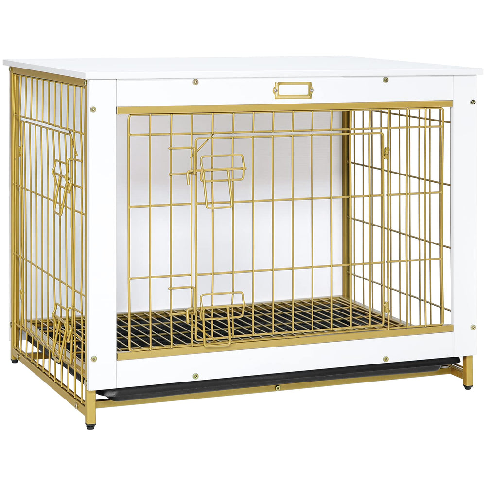 HOOBRO dog crate furniture front view highlights space-saving design for living rooms