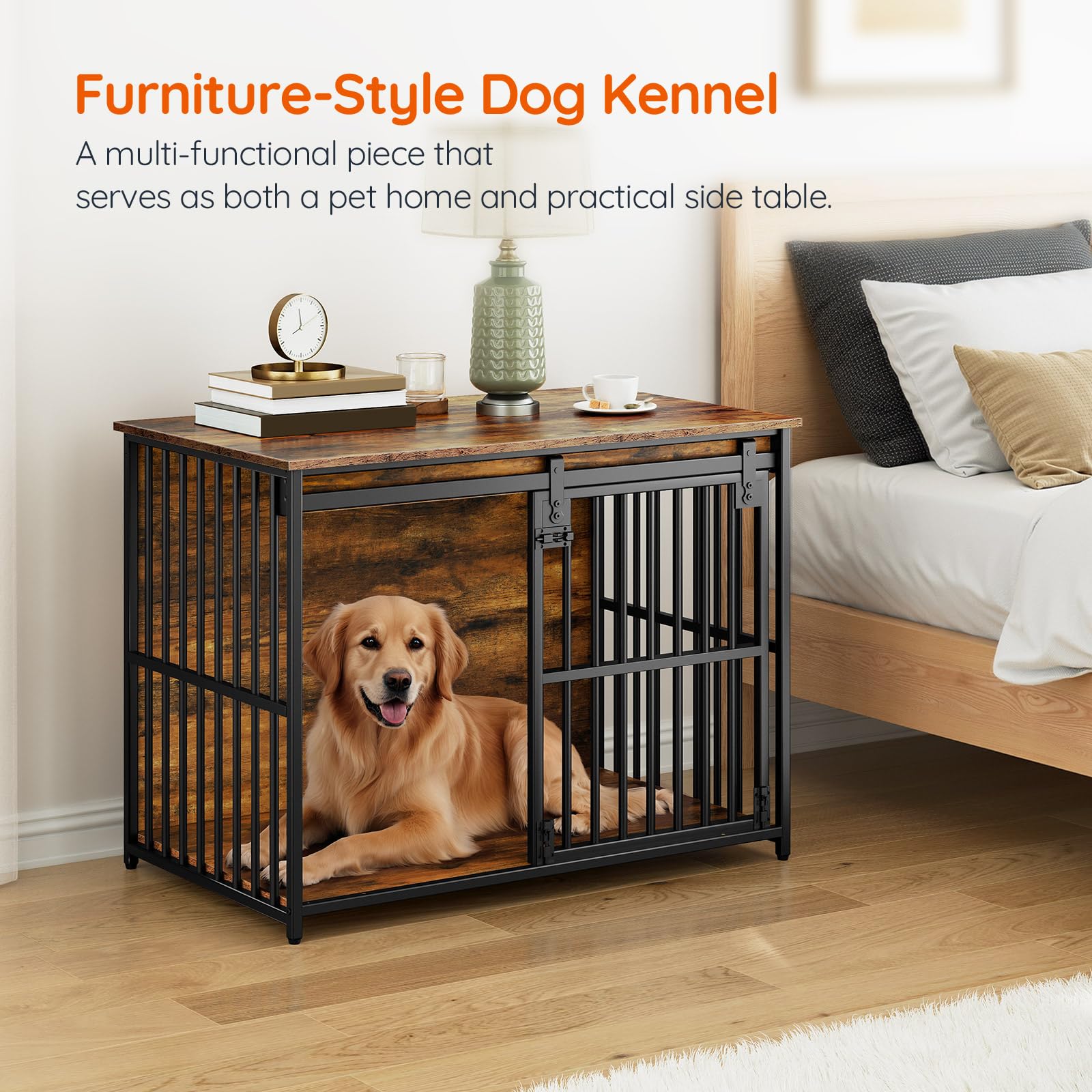 HOOBRO dog crate furniture assembly instructions with included tools