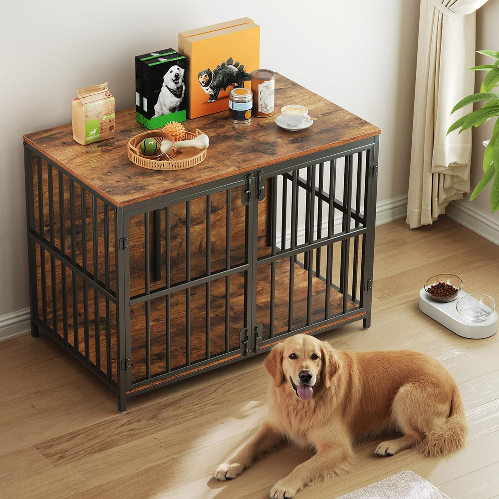 HOOBRO dog crate furniture easy-assembly guide ensures quick setup.