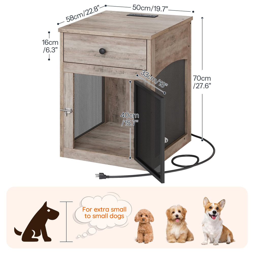 HOOBRO dog crate furniture end table in wood finish enhances cozy home decor.