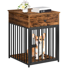 HOOBRO dog crate furniture front view—safe, cozy retreat for small dogs.