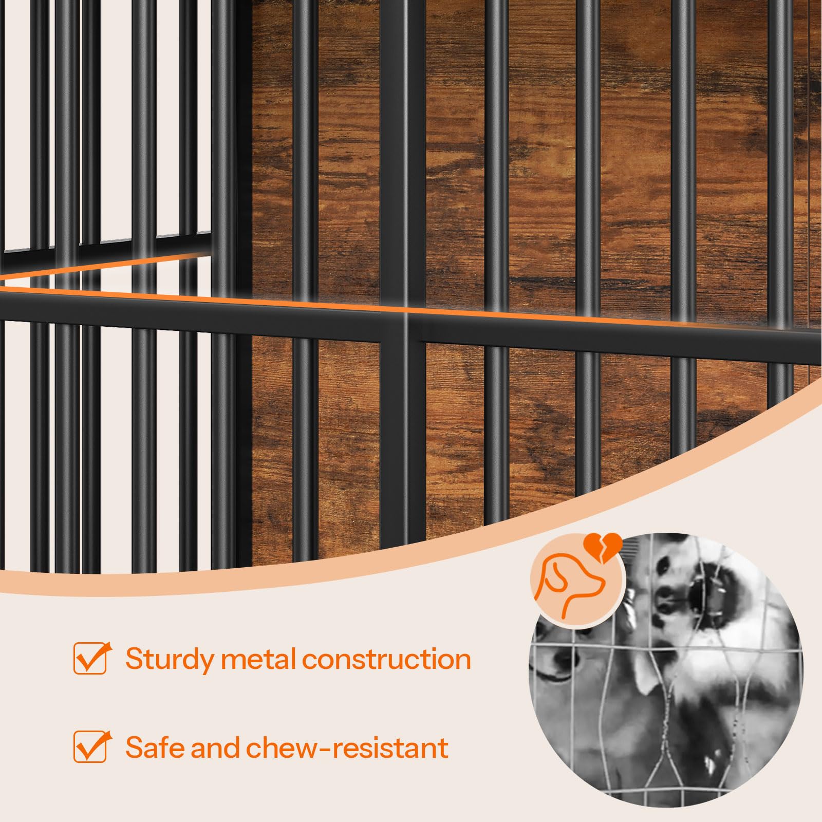 HOOBRO dog crate furniture living room setup with decor items