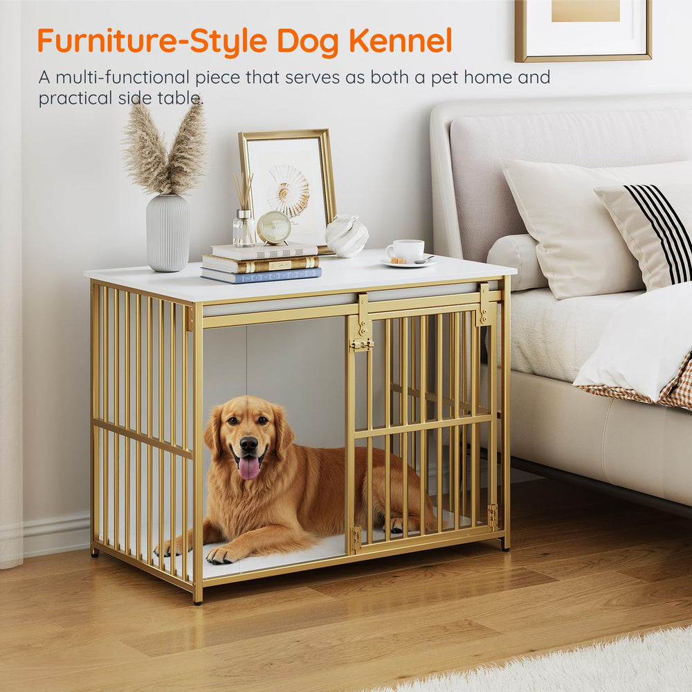 HOOBRO Dog Crate Furniture side end table doubles as display surface