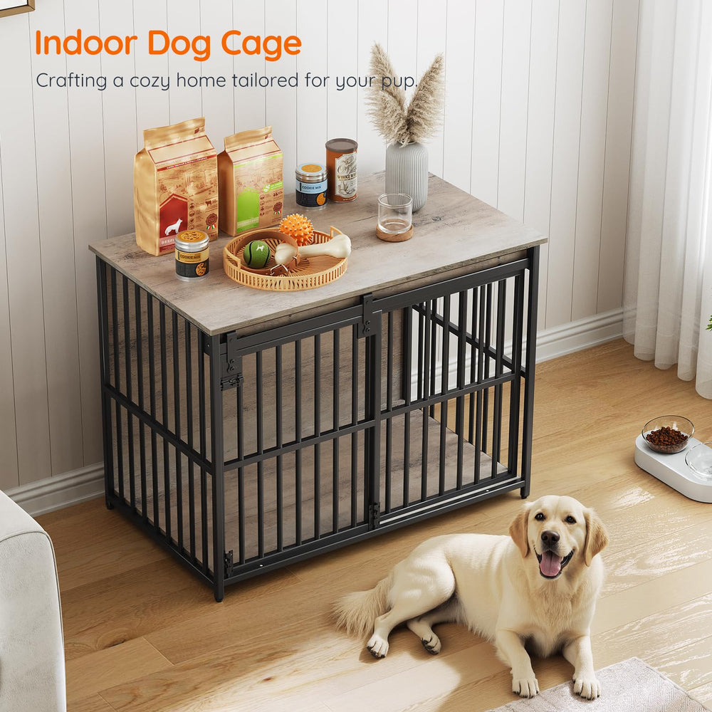 HOOBRO dog crate furniture side end table adds decor and function.