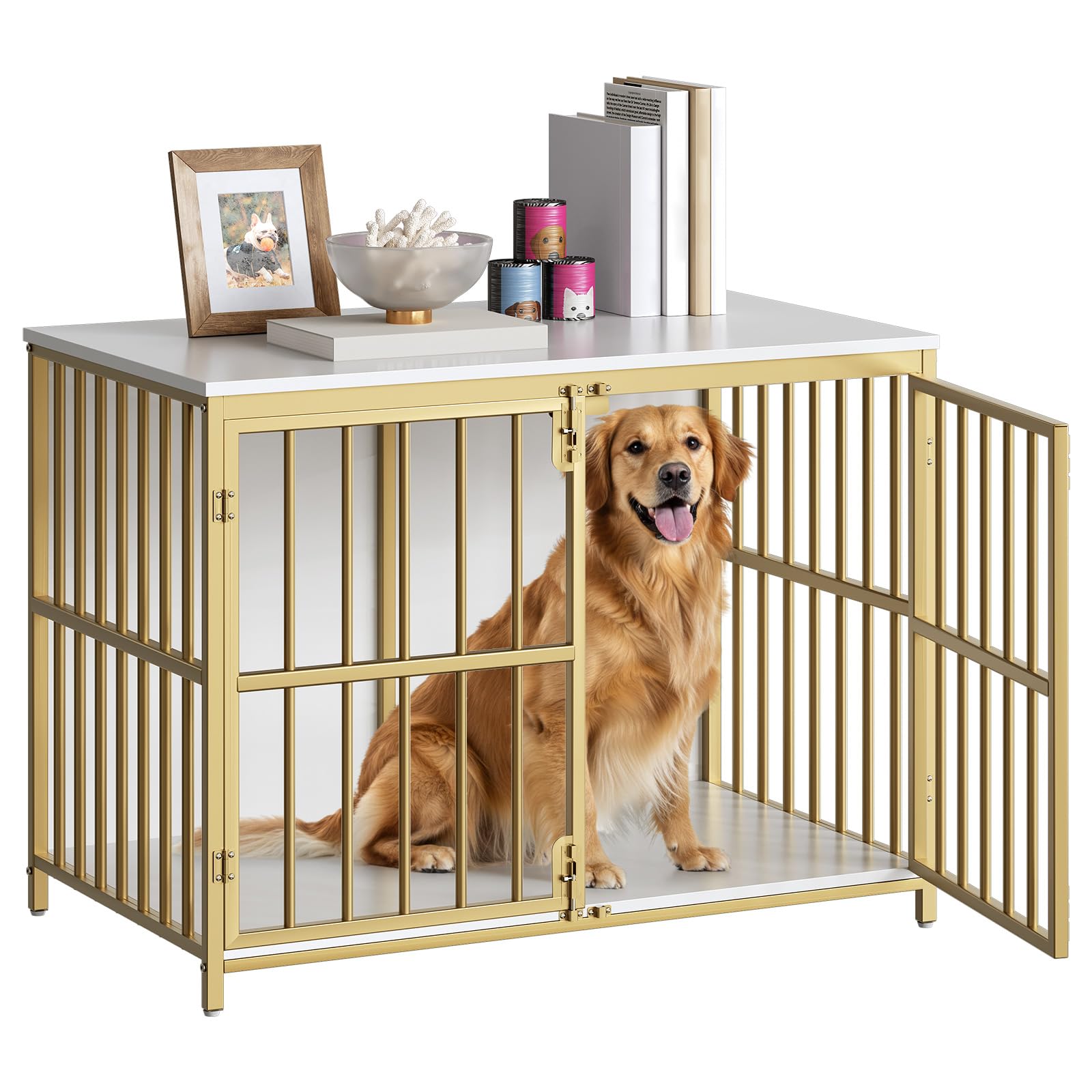 HOOBRO dog crate furniture side-table assembly for quick setup and stylish pet space
