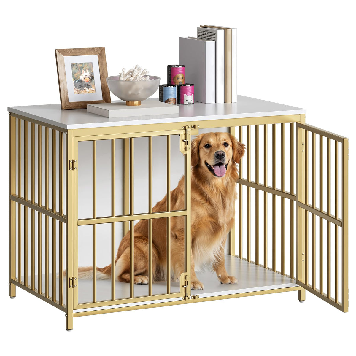 HOOBRO dog crate furniture side-table assembly for quick setup and stylish pet space
