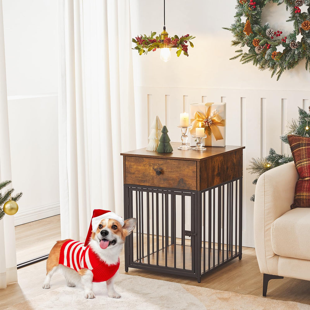 HOOBRO dog crate furniture side view—sturdy build with easy access for daily care.