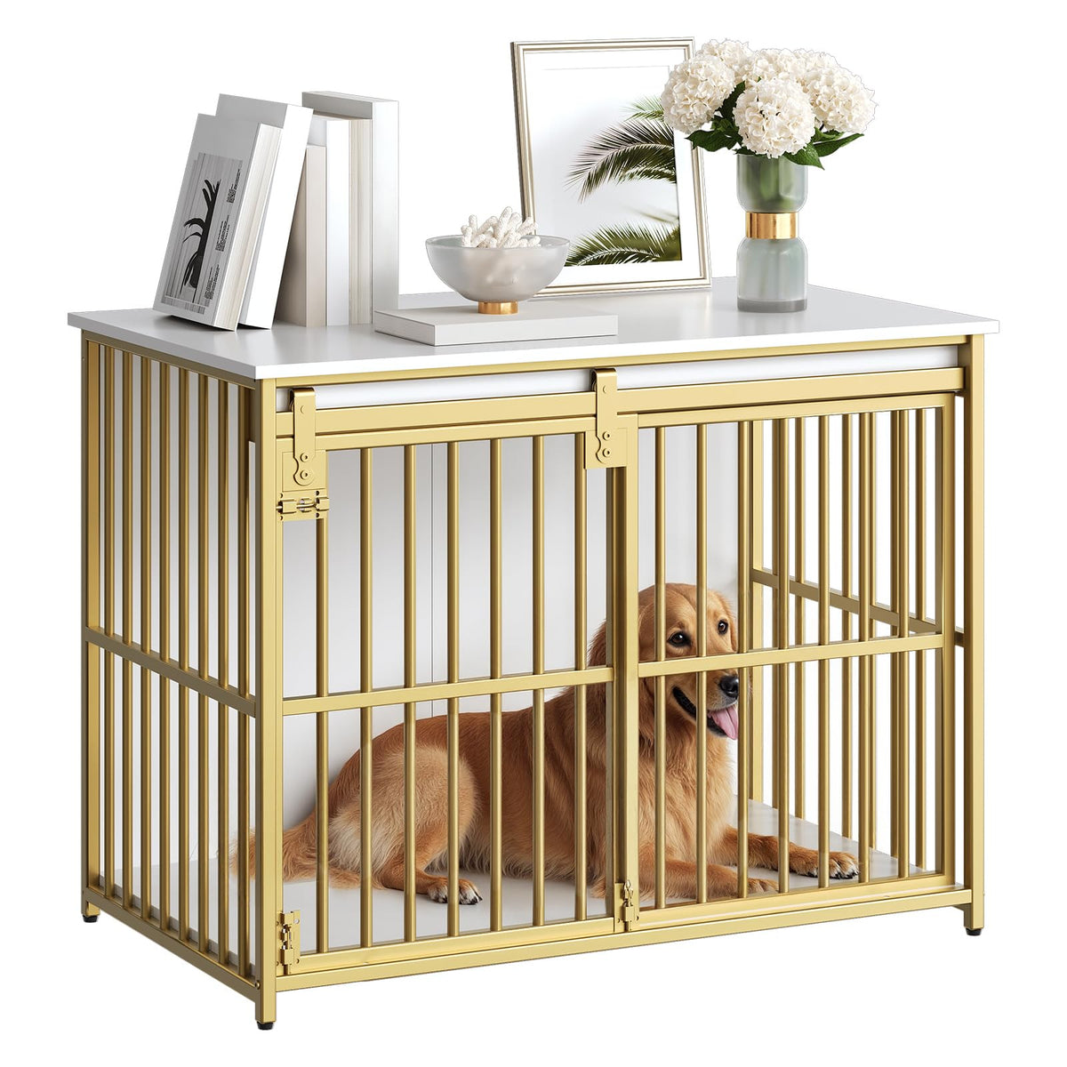 HOOBRO Dog Crate Furniture sliding door for easy pet access and room style
