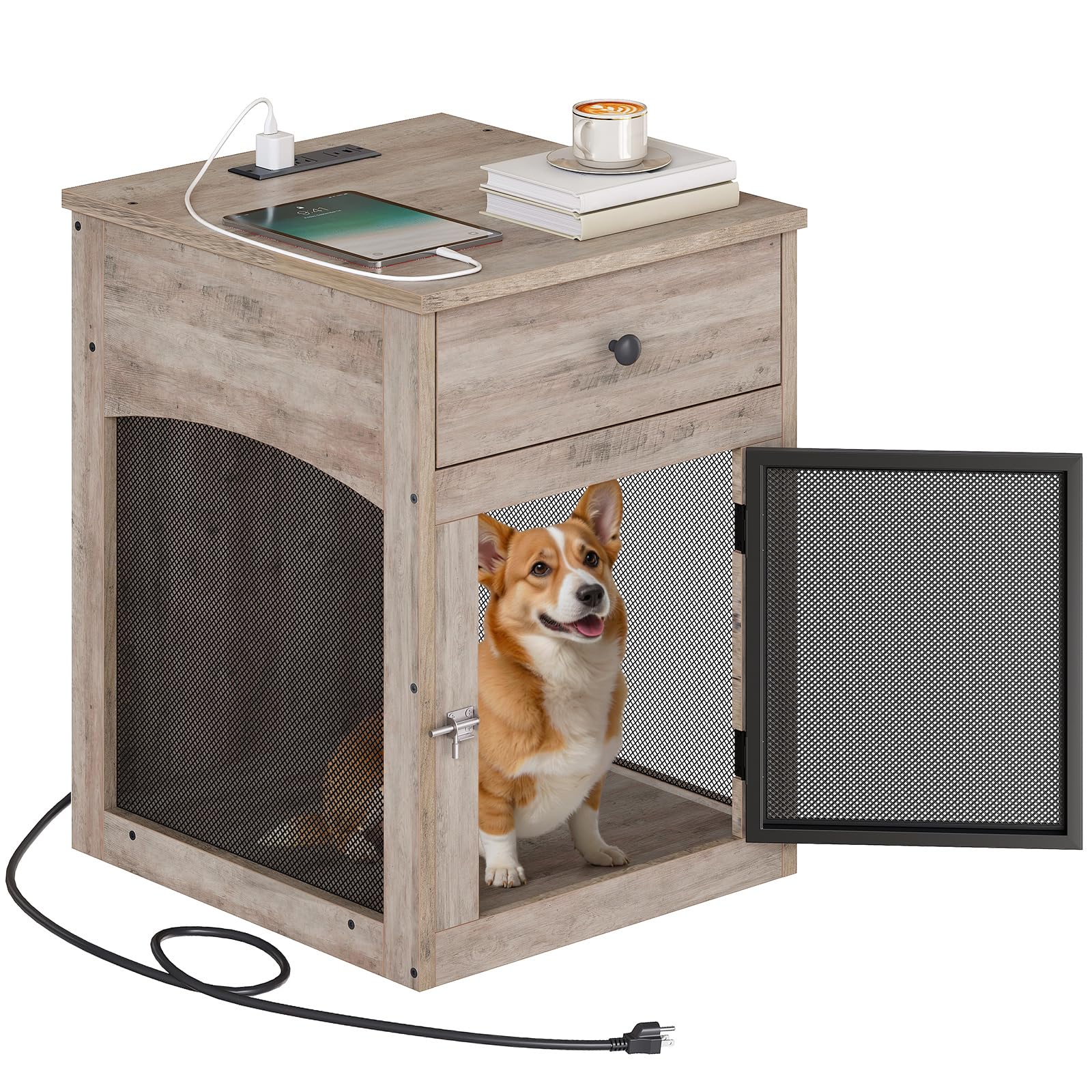 HOOBRO dog crate furniture designed for small dogs with comfortable crate space.