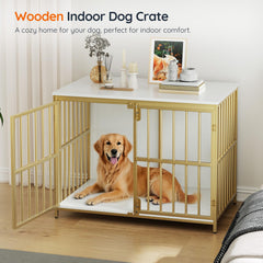 HOOBRO dog crate furniture sturdy construction uses particleboard and steel tubing for durability