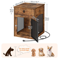 HOOBRO dog crate furniture top charging station keeps devices tidy and charged.