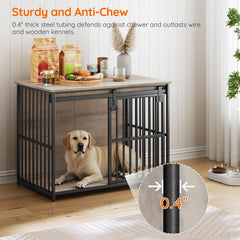 HOOBRO dog crate furniture top storage surface for pet supplies.