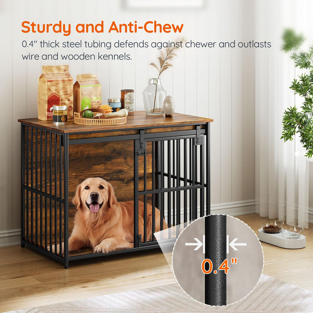 HOOBRO dog crate furniture top storage surface for decor or pet gear