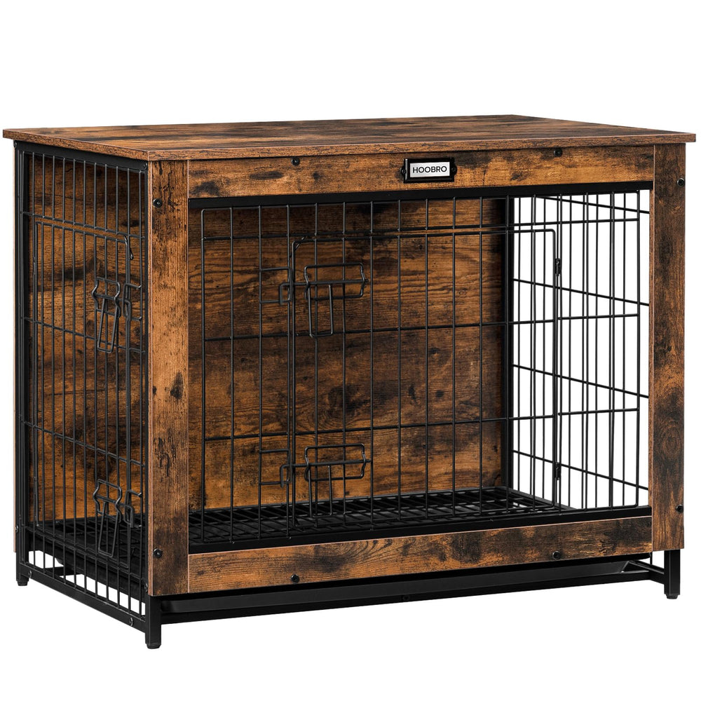 HOOBRO dog crate furniture wooden frame highlights sturdy design suitable for living room decor