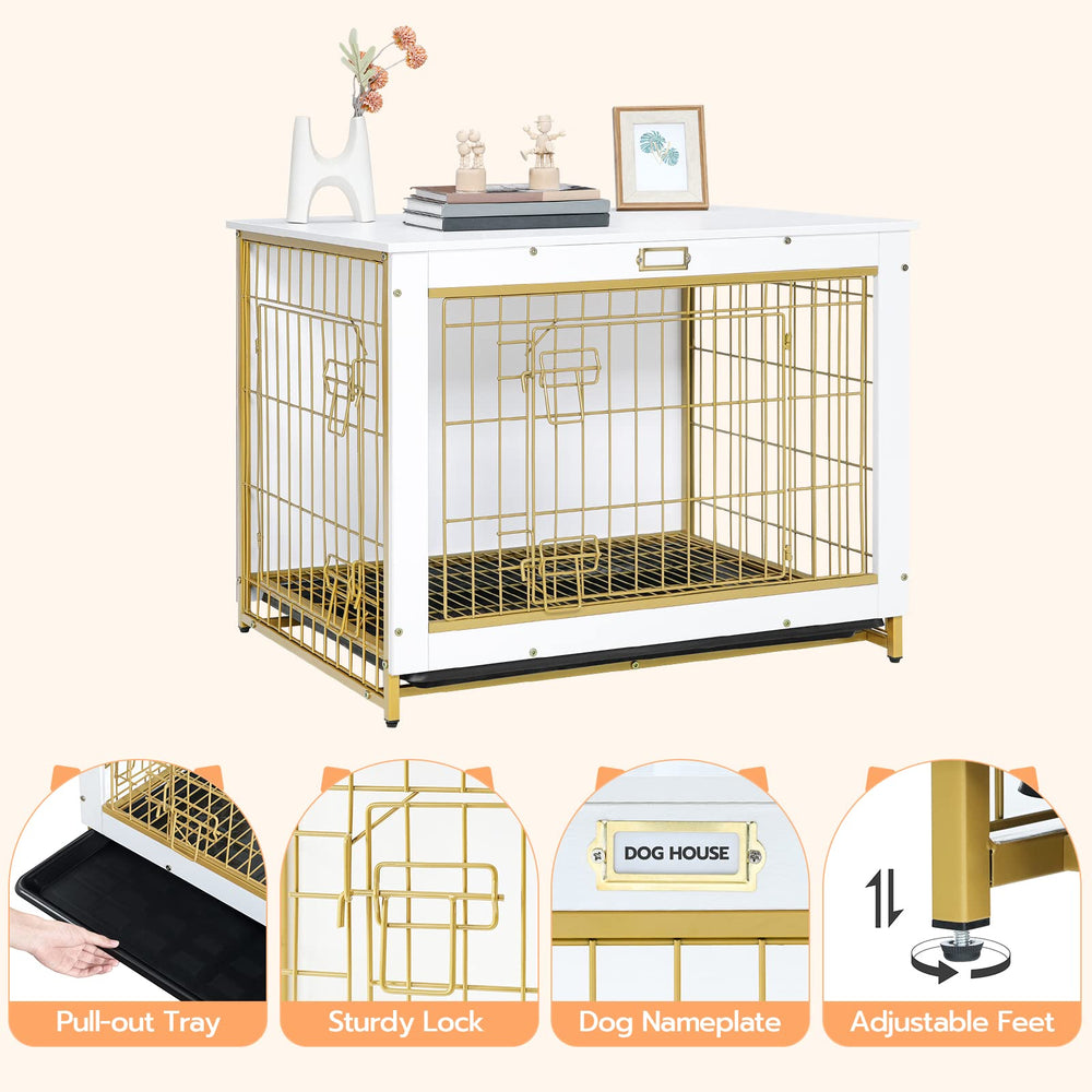 HOOBRO dog crate interior dimensions show ample space for up to 60 lb dogs