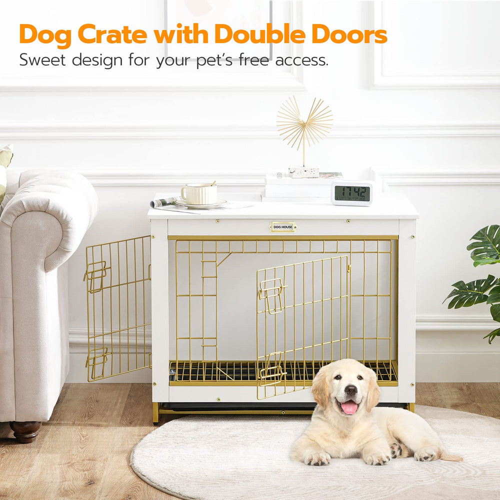 HOOBRO dog crate side openings demonstrates dual-access functionality for easy soothing pets