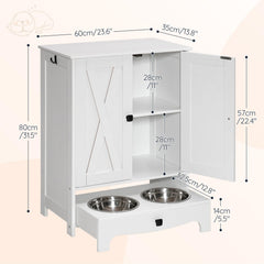 HOOBRO dog feeding station bowls-closeup shows 8.7-inch bowls for all dog sizes.