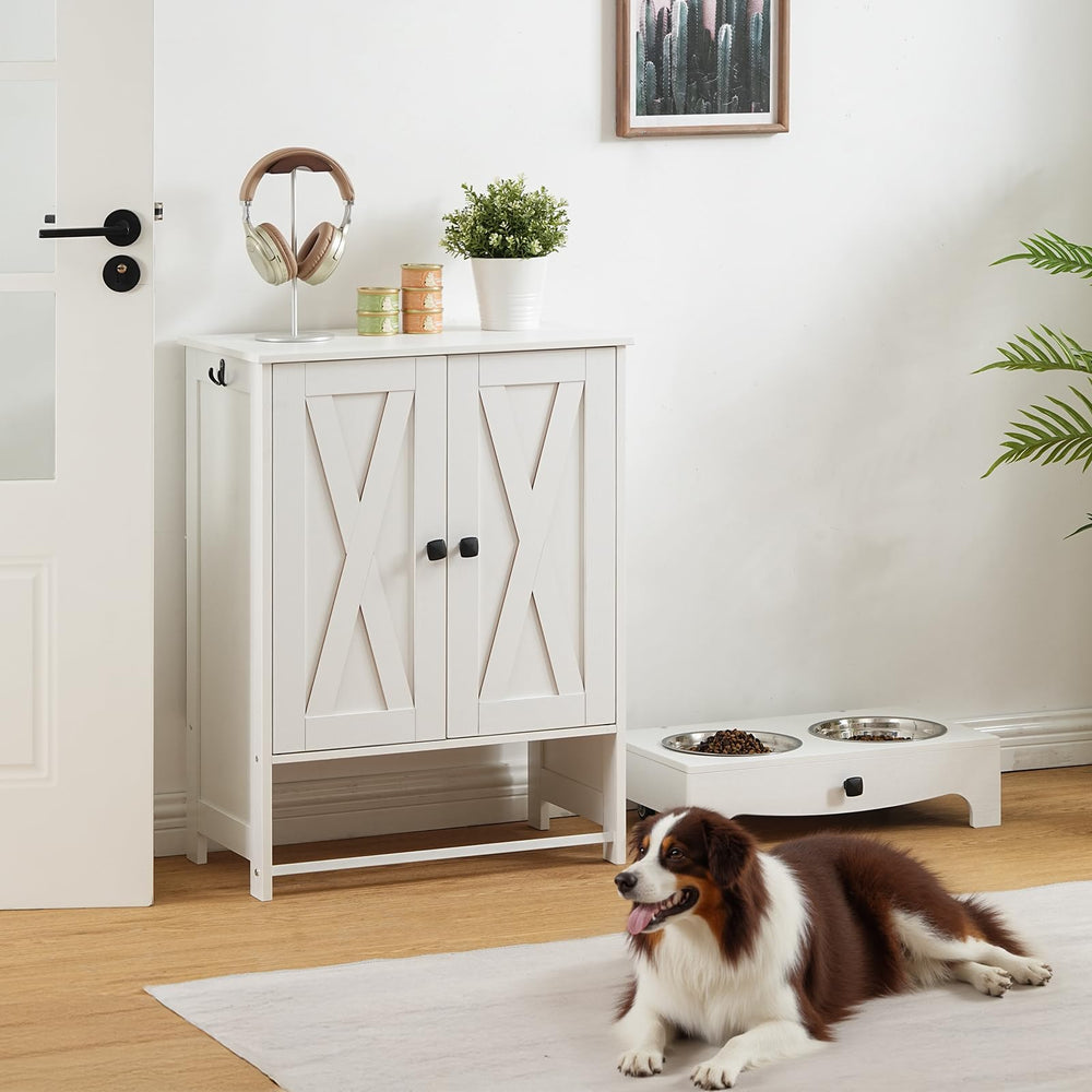 HOOBRO dog feeding station wheels highlights mobile placement for flexible setup.
