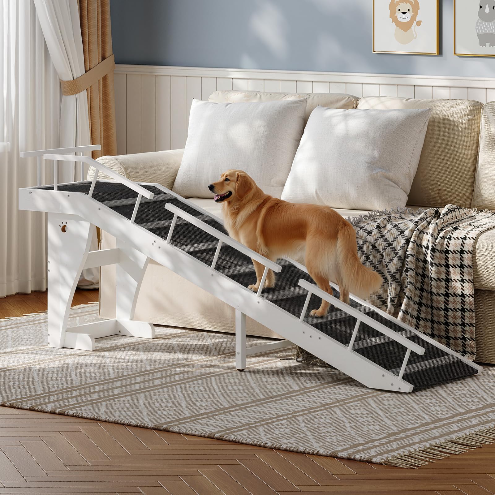 HOOBRO Dog Ramp metal frame and base ensure a sturdy daily-use ramp.