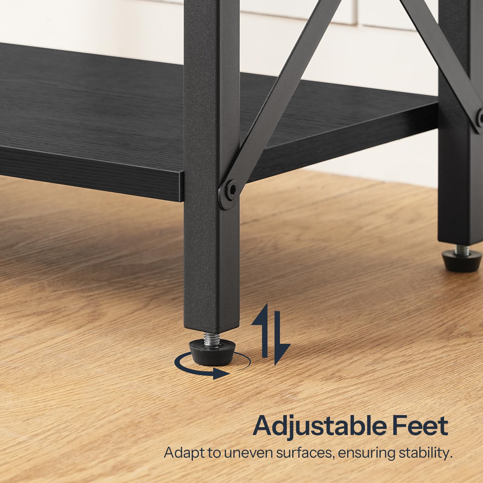 HOOBRO finished-black aquarium stand blends retro elegance with functional storage.