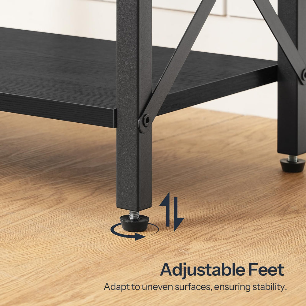 HOOBRO finished-black aquarium stand blends retro elegance with functional storage.