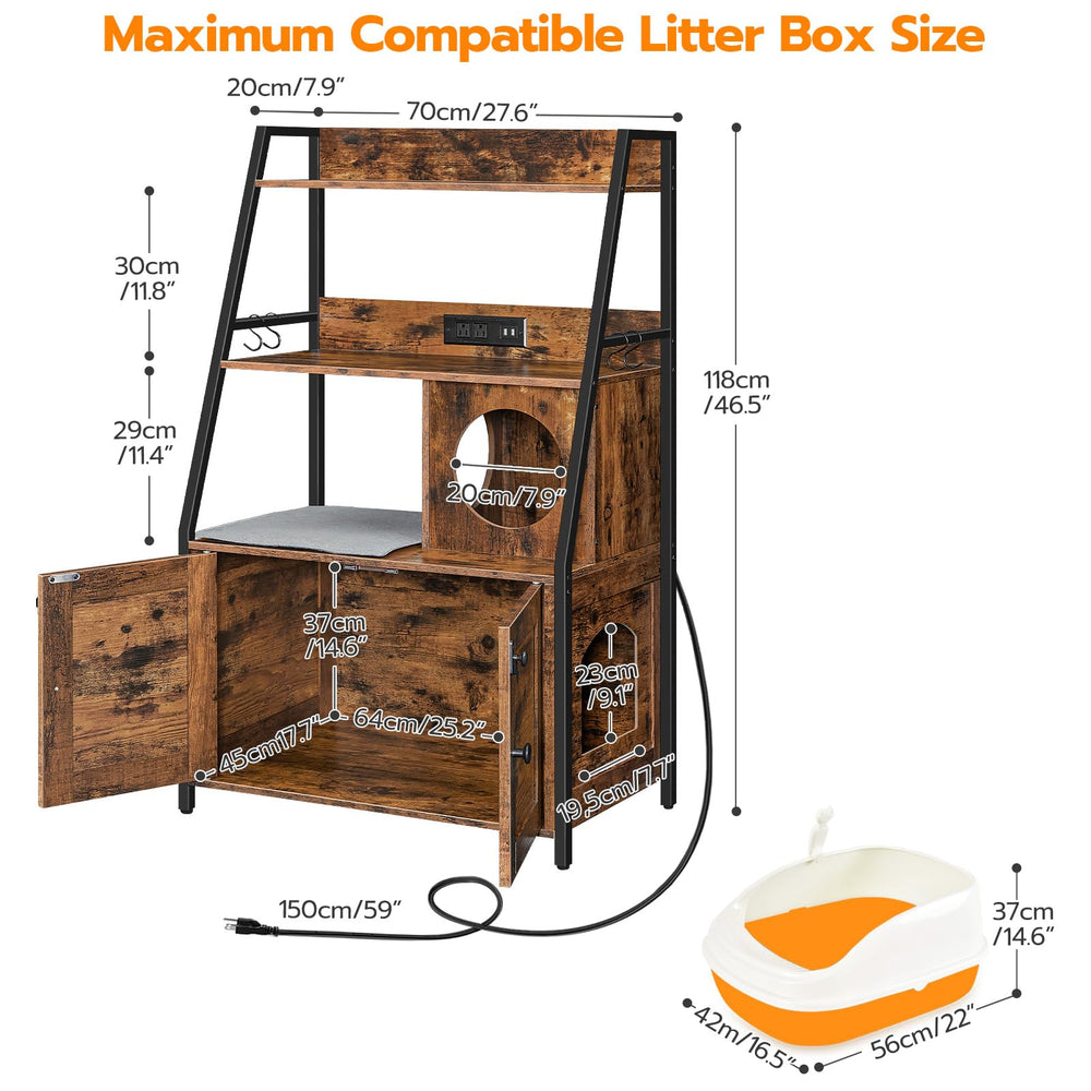 HOOBRO rustic brown and black finish blends with home decor