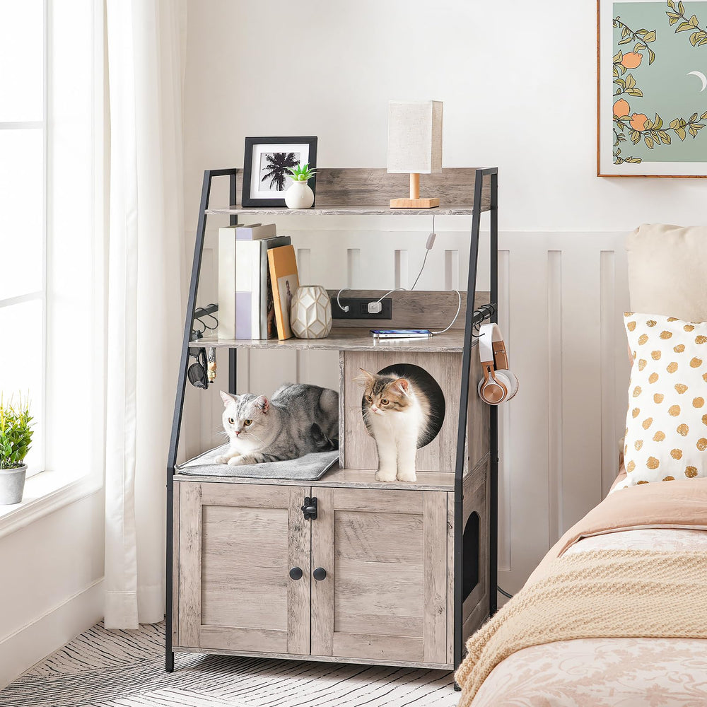 HOOBRO litter box enclosure charging station keeps devices powered while pets are cared for.