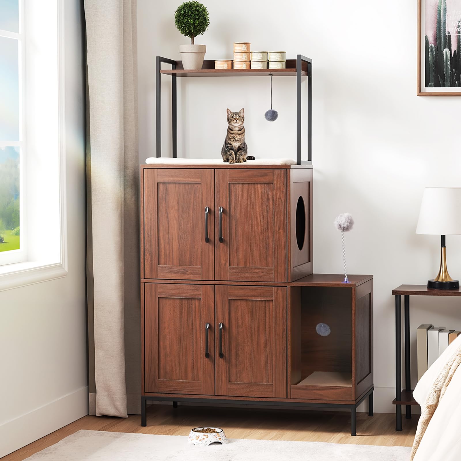 HOOBRO dual-space design supports two cats with privacy and comfort