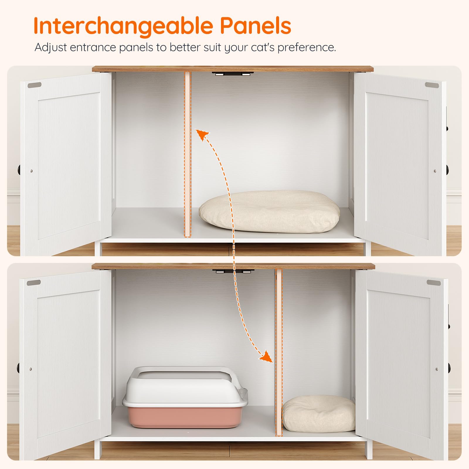 HOOBRO compact wooden cat house doubles as a sturdy side table.