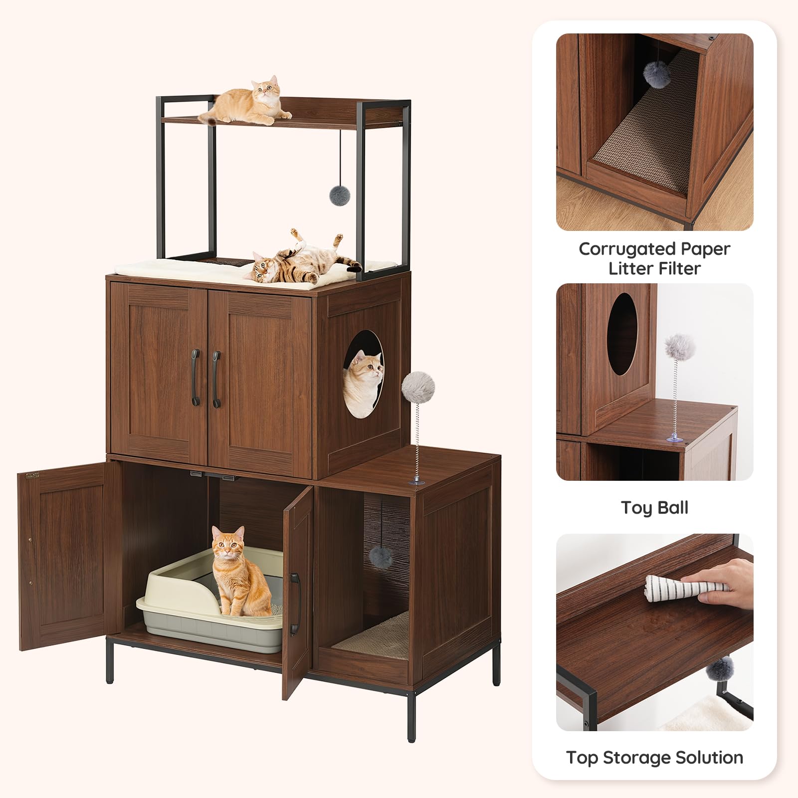 HOOBRO corrugated litter filter helps control spills and dust