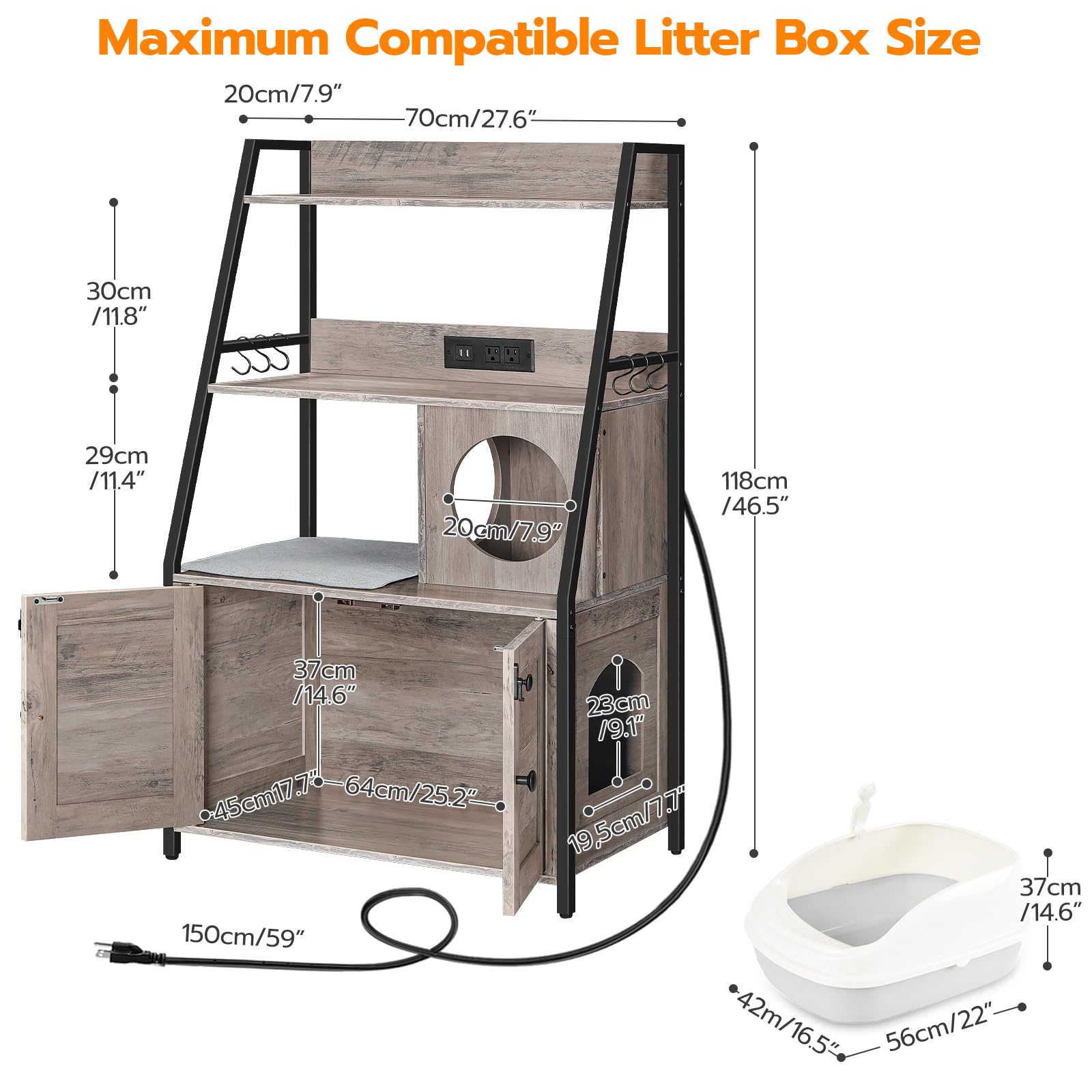 HOOBRO litter box enclosure materials and assembly ensure a sturdy setup.