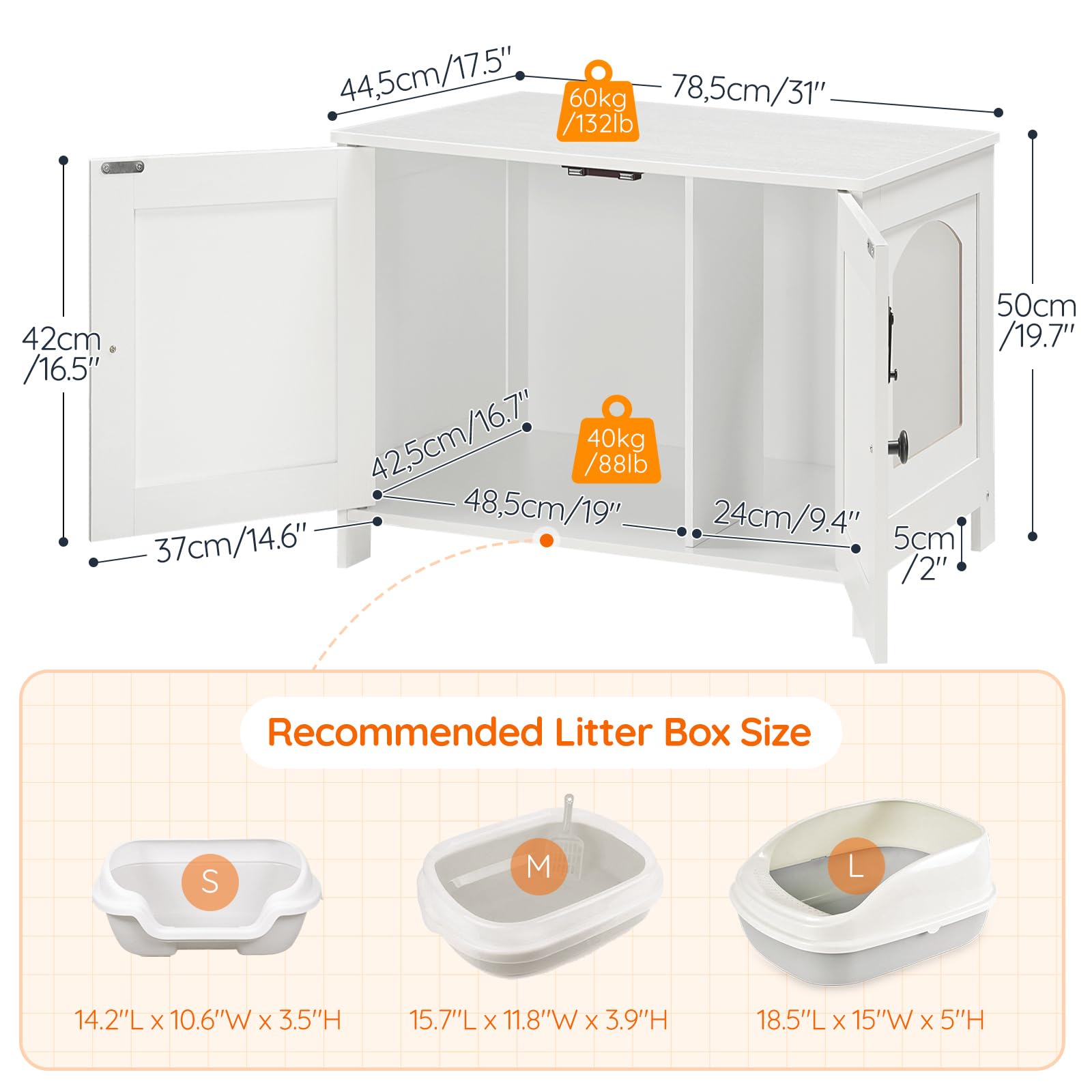 HOOBRO Litter Box Enclosure privacy design offers a calm retreat for discreet littering.