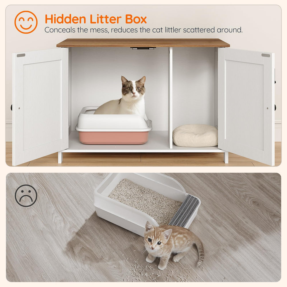 HOOBRO enclosure features dual doors for easy scooping and tidy storage.