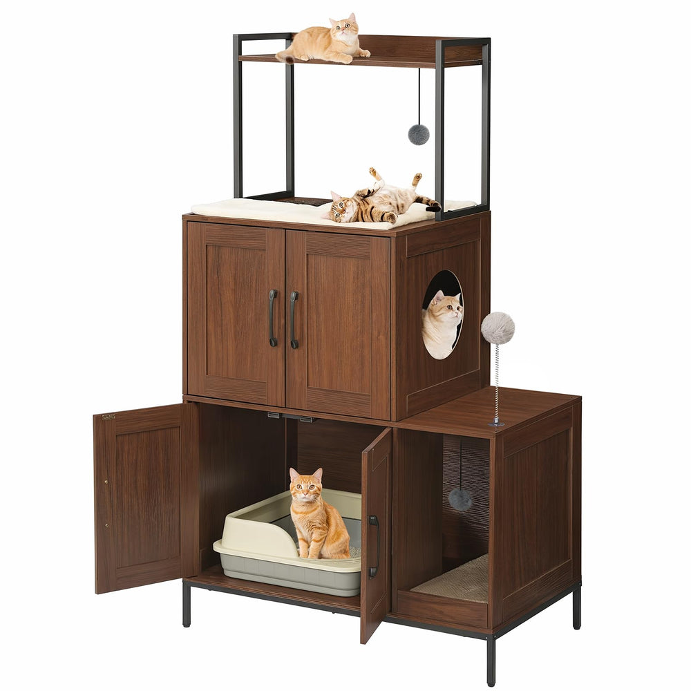 HOOBRO walnut finish wood grain enhances warm, natural decor