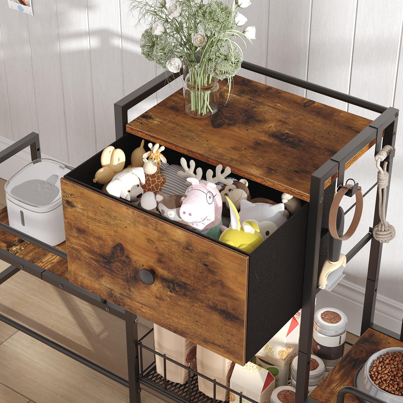HOOBRO raised dog bowl stand easy assembly with numbered parts saves setup time