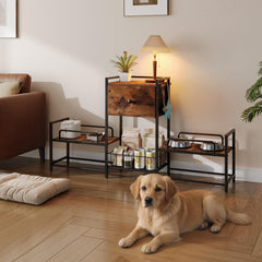 HOOBRO raised dog bowl stand dual platform supports two bowls for calm mealtime