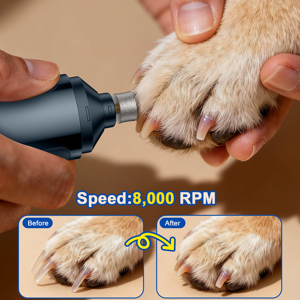 HOOCEN pet nail grinder adjustable ports show three sizes for all nails.