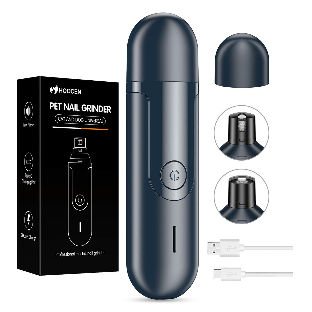 HOOCEN pet nail grinder top view for safe at-home grooming.