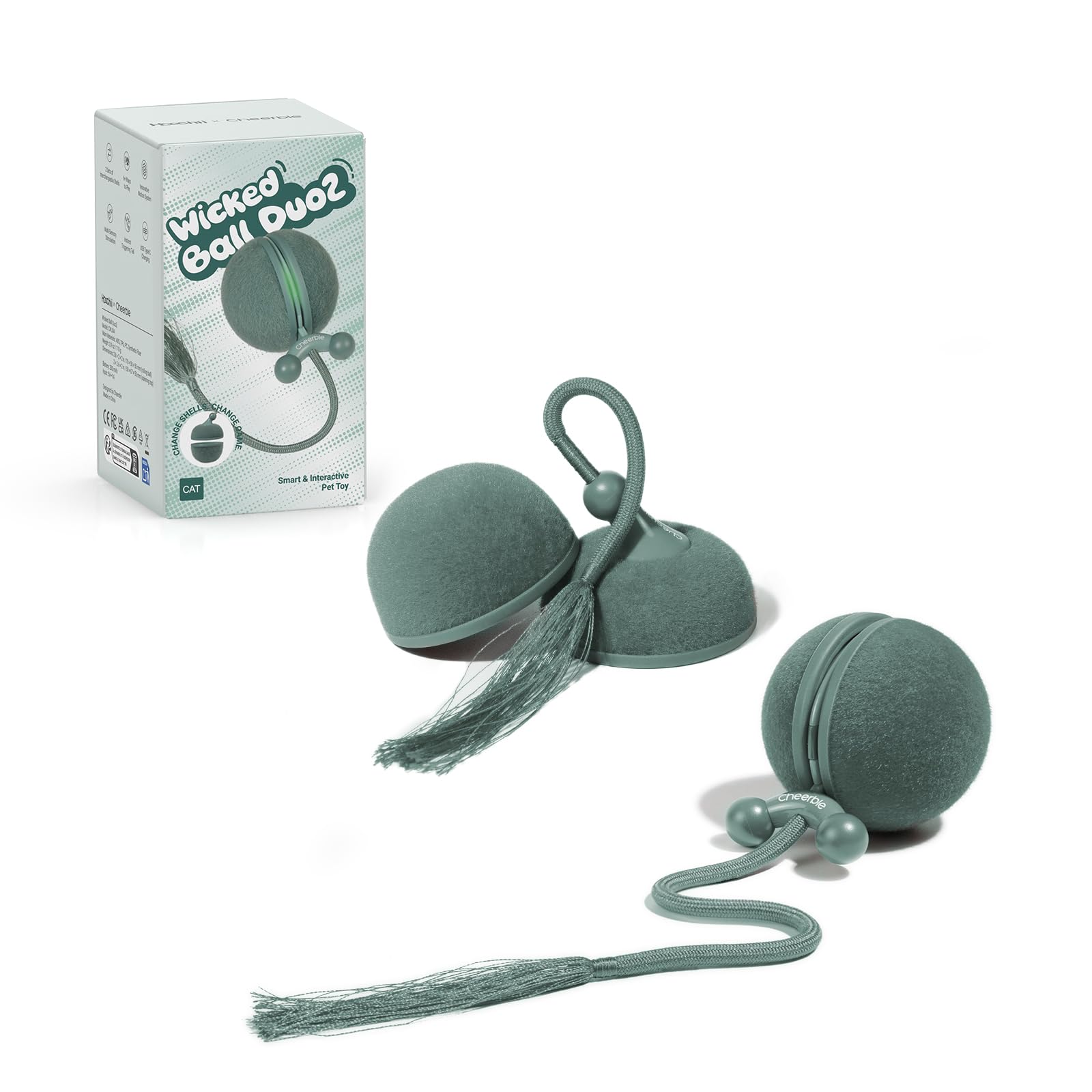 Hoochii Wicked Ball Duo2 rolling-ball mode promotes active indoor play and agility.
