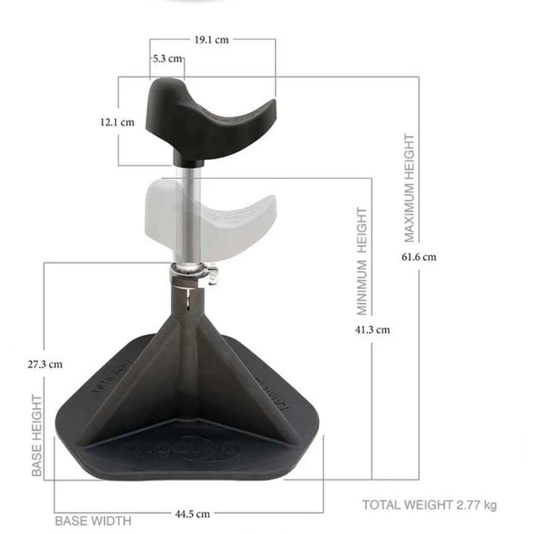HOOF-IT Blacksmith Hoof Stand rubber coating reduces shock and enhances grip.