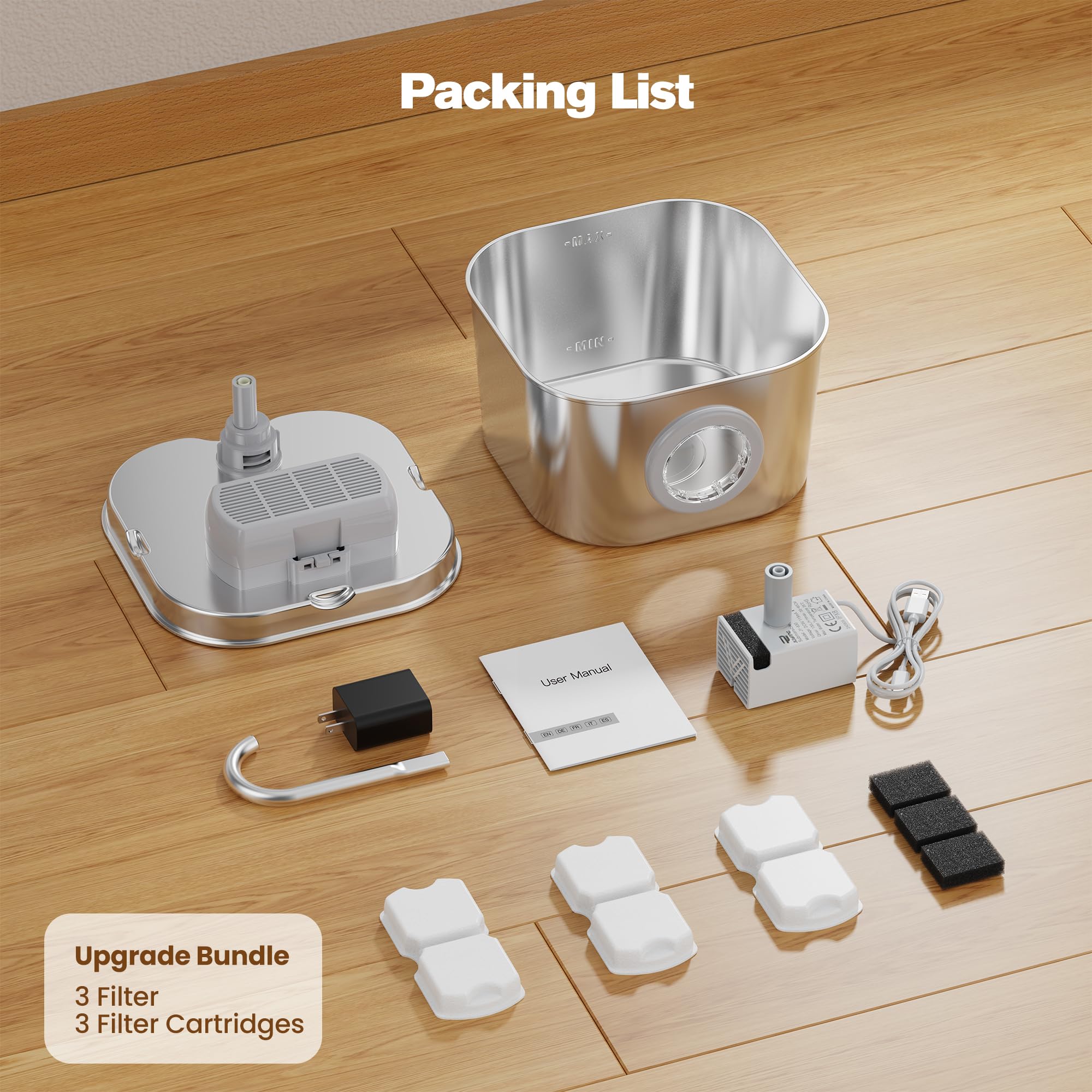 HOOISE Cat Water Fountain easy-clean access for quick maintenance.