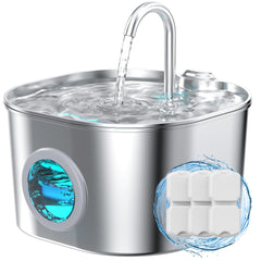 HOOISE Cat Water Fountain, stainless-steel body, durable and easy to clean for daily pet hydration.