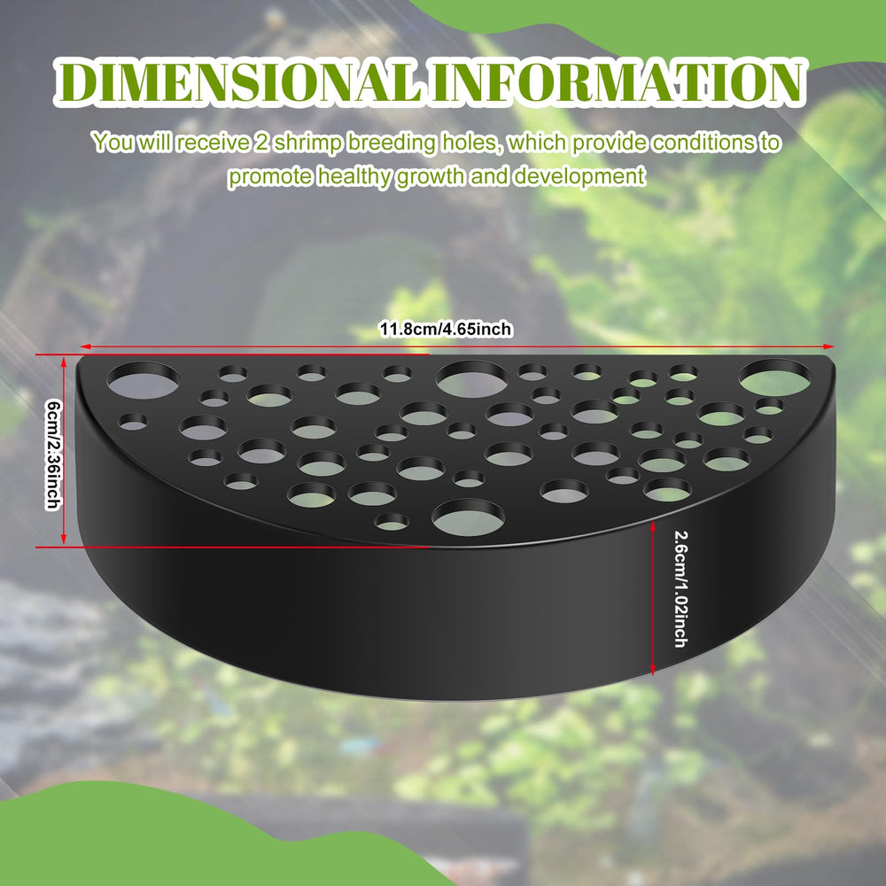 Hoolerry shrimp hides aquarium black closeup highlights durable plastic and sleek hiding pockets.
