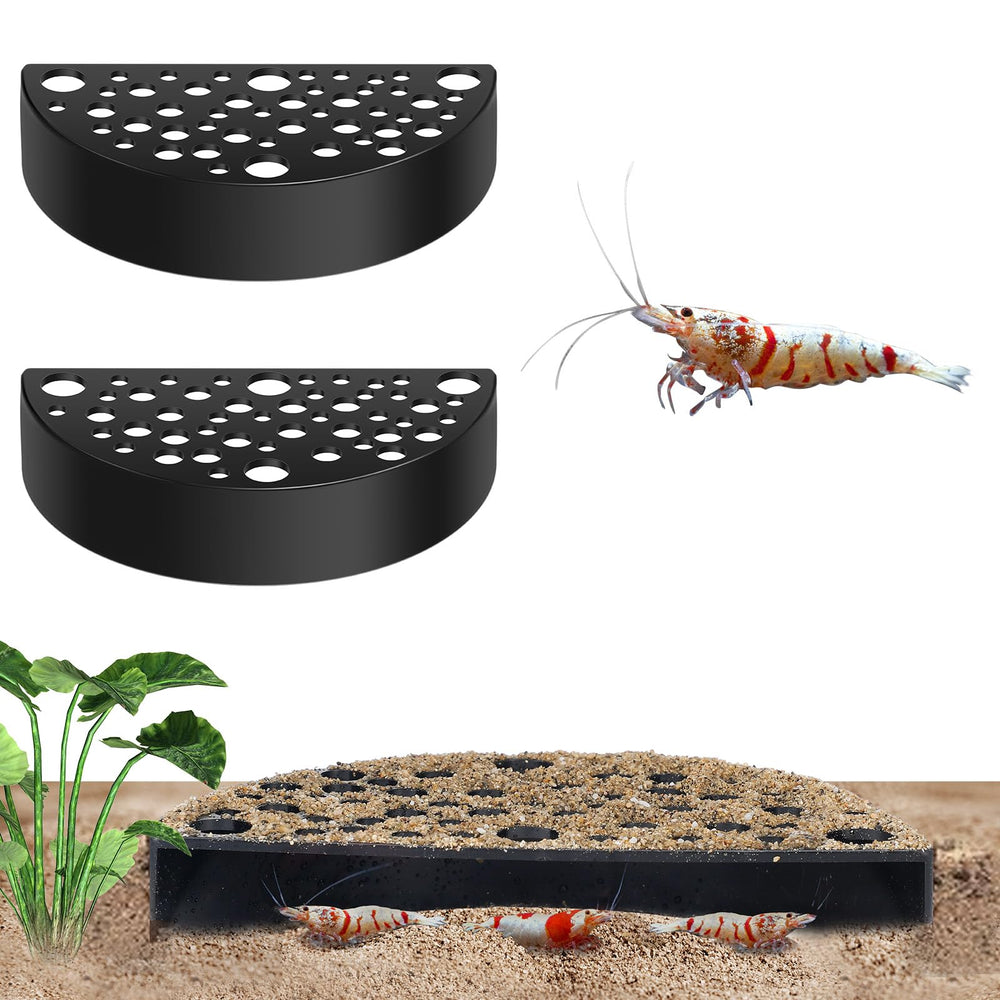 Hoolerry two shrimp hides aquarium black caves setup showcases protective shelter for shrimps.