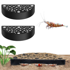 Hoolerry two shrimp hides aquarium black caves setup showcases protective shelter for shrimps.