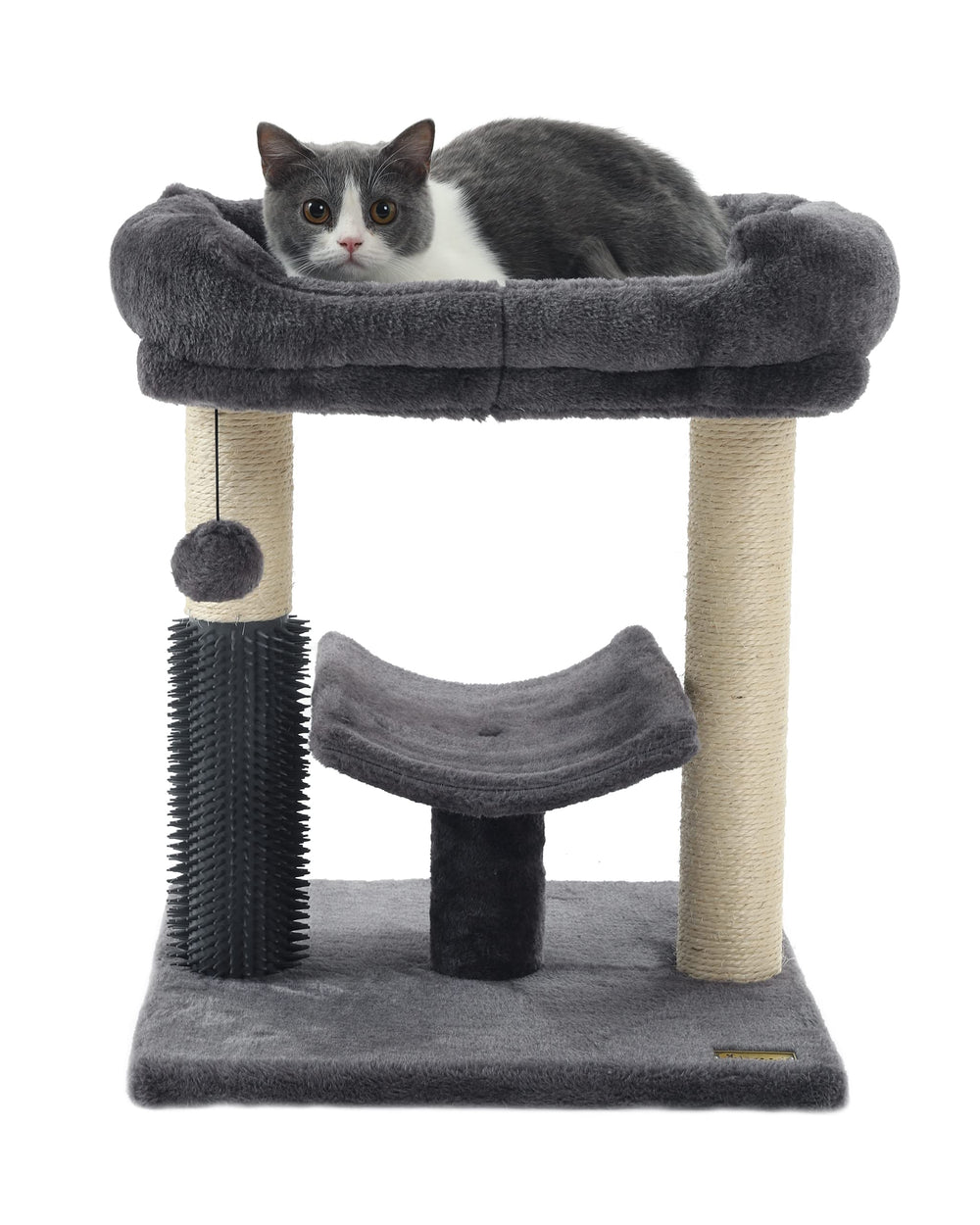 HOOPET 20-inch cat tree full view showing compact design ideal for small cats